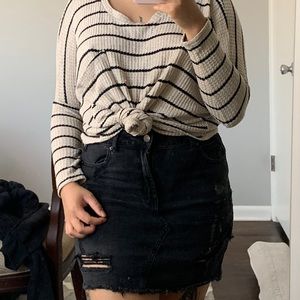BATWING Oatmeal striped sweater